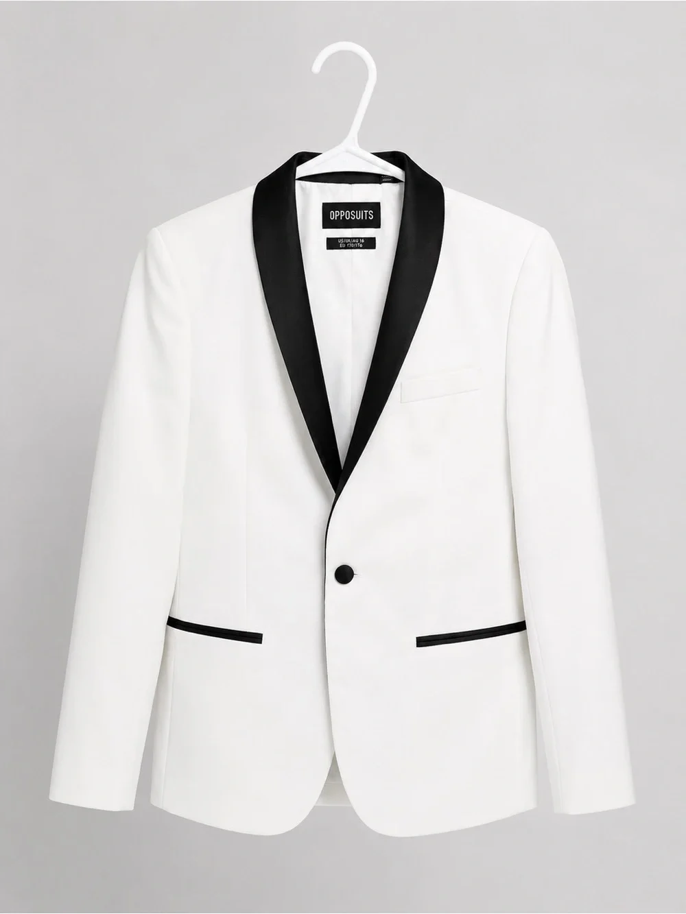 Opposuits teenager White Tuxedo Blazer with Black Trim size 16